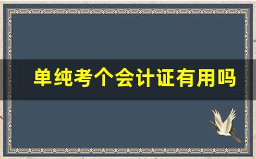 单纯考个会计证有用吗