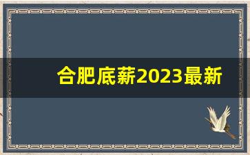 合肥底薪2023最新标准是多少