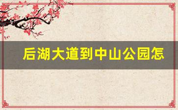 后湖大道到中山公园怎么走_武汉范湖到中山公园