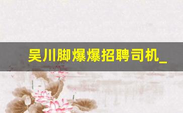 吴川脚爆爆招聘司机_本人急招一名钟点工