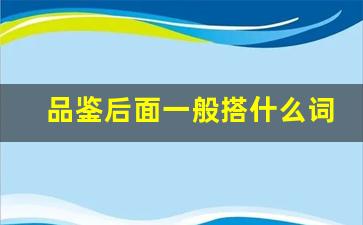 品鉴后面一般搭什么词语_品鉴换个词