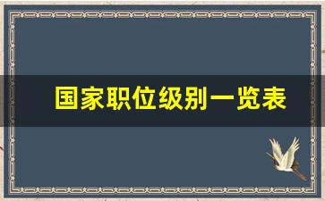 国家职位级别一览表