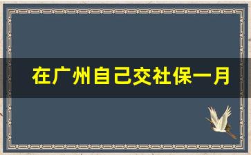 在广州自己交社保一月多少钱