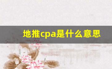 地推cpa是什么意思_cpa注册会计师是什么