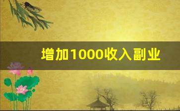 增加1000收入副业_高薪副业