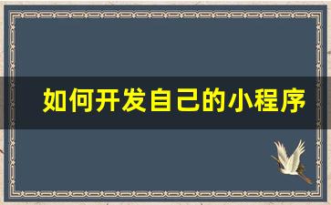 如何开发自己的小程序_做个小程序需要花多少钱