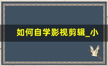 如何自学影视剪辑_小白如何学影视剪辑