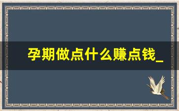 孕期做点什么赚点钱_做视频一月能赚多少钱