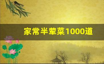 家常半荤菜1000道菜谱_半荤半素菜谱大全50道