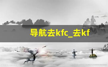 导航去kfc_去kfc点什么