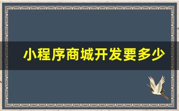 小程序商城开发要多少钱_自己怎么做小程序卖东西