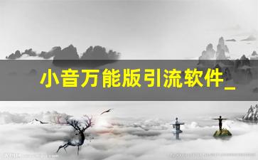 小音万能版引流软件_黑科技引流推广神器