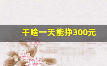 干啥一天能挣300元