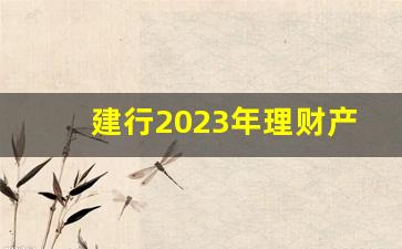 建行2023年理财产品_建行最稳健的理财产品