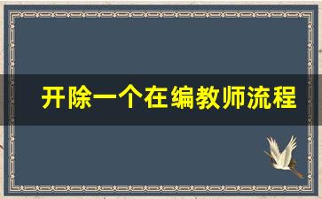 开除一个在编教师流程_谁有权开除在编教师