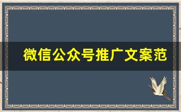 微信公众号推广文案范文