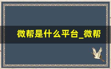 微帮是什么平台_微帮网免费发布信息网