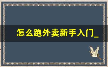 怎么跑外卖新手入门_个人跑外卖怎么弄