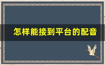 怎样能接到平台的配音书_淘宝配音接单