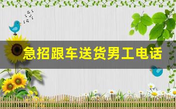 急招跟车送货男工电话_临时驾驶员300元一天