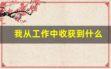 我从工作中收获到什么