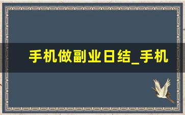 手机做副业日结_手机可兼职的副业