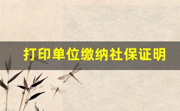 打印单位缴纳社保证明_企业社保缴费证明网上打印