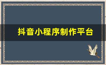 抖音小程序制作平台