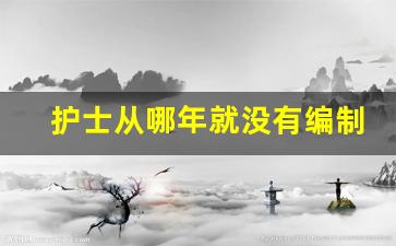 护士从哪年就没有编制了_护士编制报名入口2023