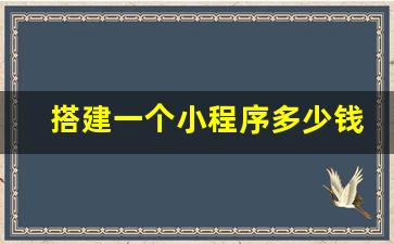 搭建一个小程序多少钱_3000元做一个小程序贵吗