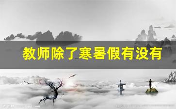 教师除了寒暑假有没有年假_教师寒暑假只发基本工资吗