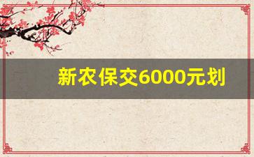 新农保交6000元划算吗