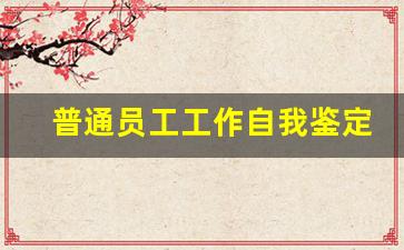 普通员工工作自我鉴定100字