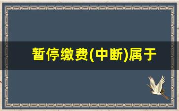 暂停缴费(中断)属于停保吗