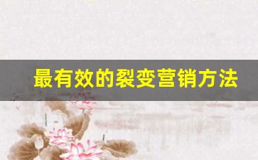 最有效的裂变营销方法_实现客户裂变的6个方法