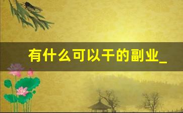 有什么可以干的副业_都有什么副业可以做