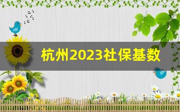 杭州2023社保基数