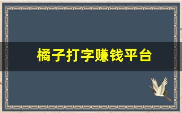 橘子打字赚钱平台