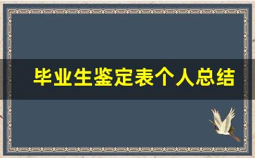 毕业生鉴定表个人总结600字