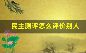 民主测评怎么评价别人_领导升职测评谈话评价领导