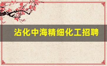 沾化中海精细化工招聘_沾化区今天最新招聘