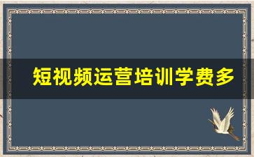 短视频运营培训学费多少_剪辑培训班一般学费多少