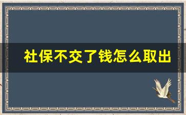 社保不交了钱怎么取出来_不想交社保了怎么取钱