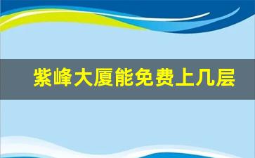 紫峰大厦能免费上几层