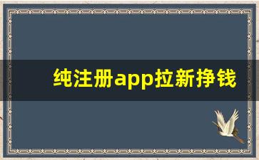 纯注册app拉新挣钱