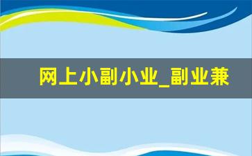网上小副小业_副业兼职平台