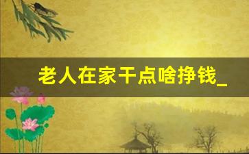 老人在家干点啥挣钱_老年人适合干的小生意