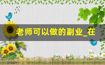 老师可以做的副业_在编教师可以橱窗带货吗