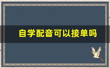 自学配音可以接单吗