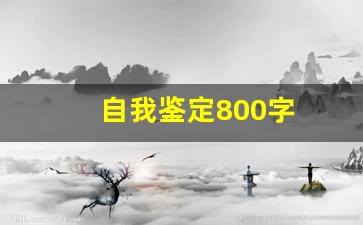 自我鉴定800字